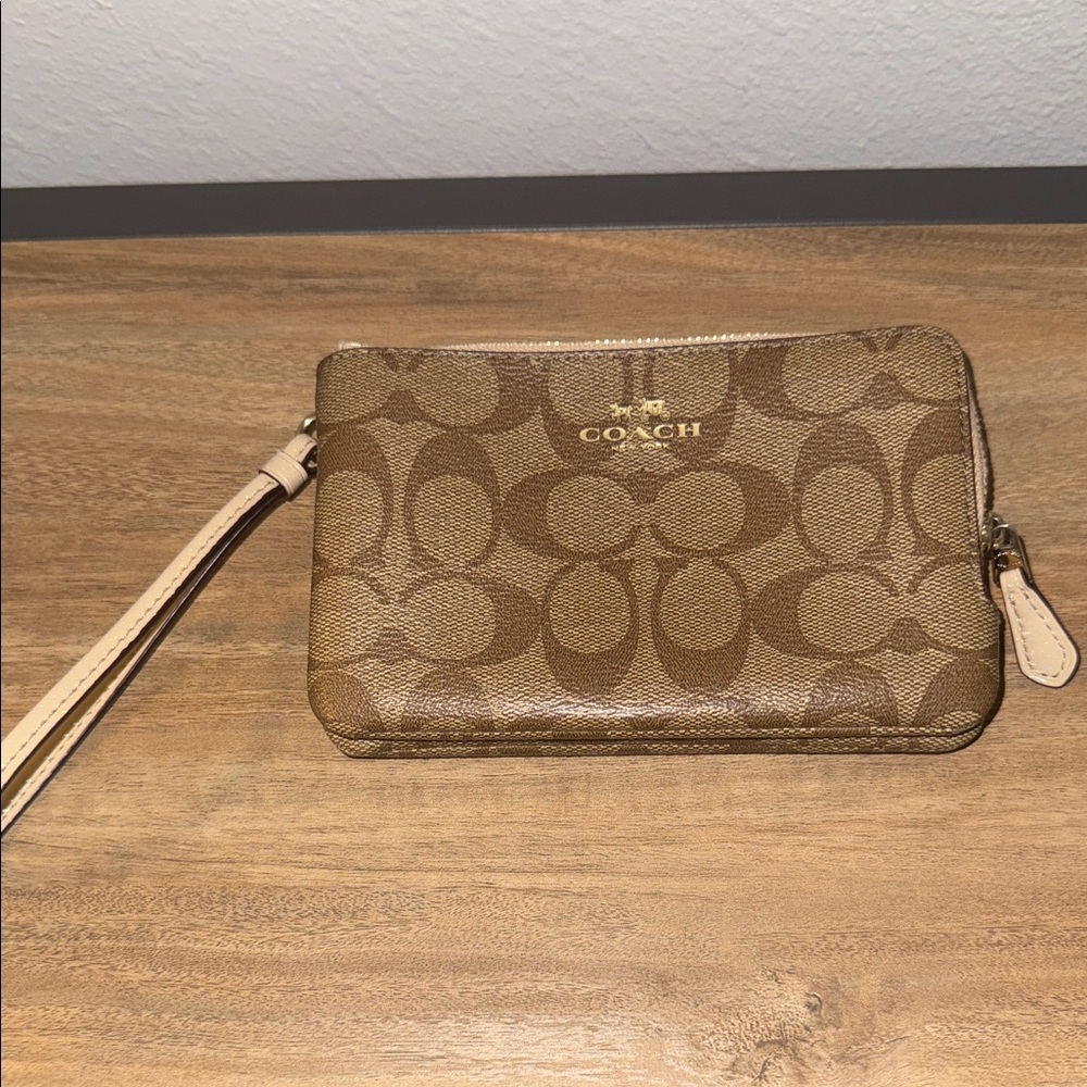 Coach Tan Signature Wristlet